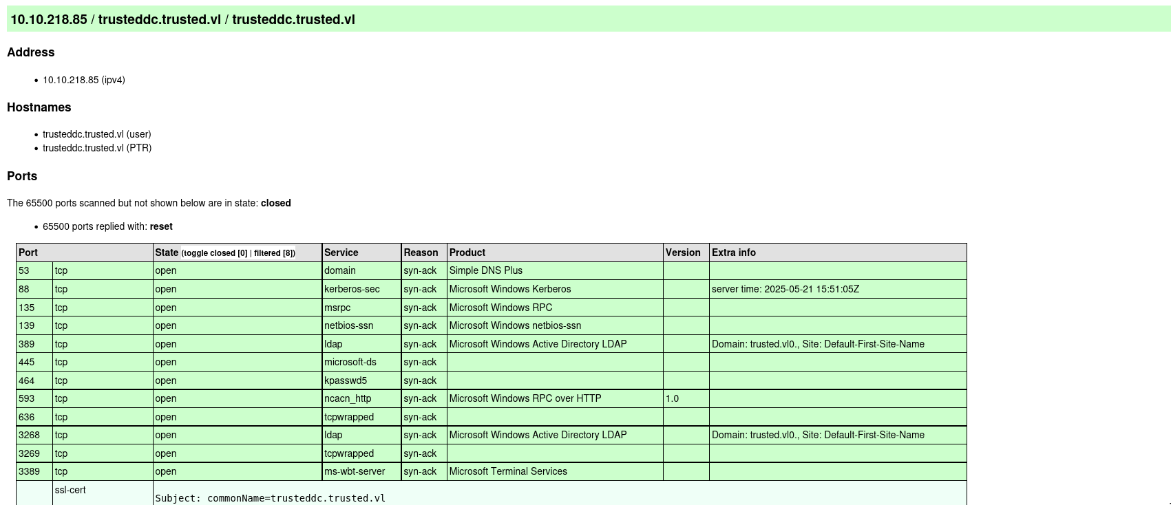 NMAP Scan Result 2